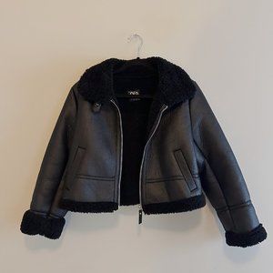 Zara Leather and Fur Jacket